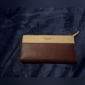 Kate Spade NY light/dark  color-block purple bifold slim wallet